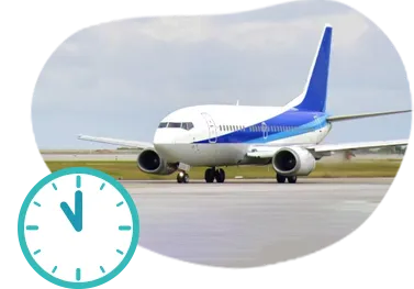 飛行機から地上へ